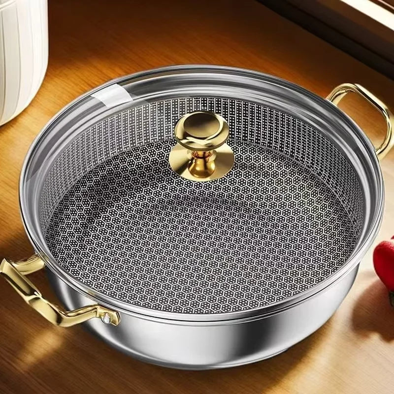 Stainless Steel Frying Pan Non-stick Soup Pot