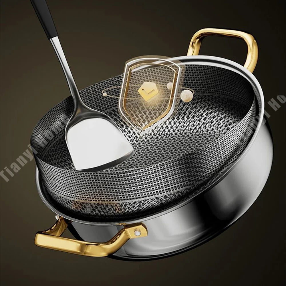 Stainless Steel Frying Pan Non-stick Soup Pot