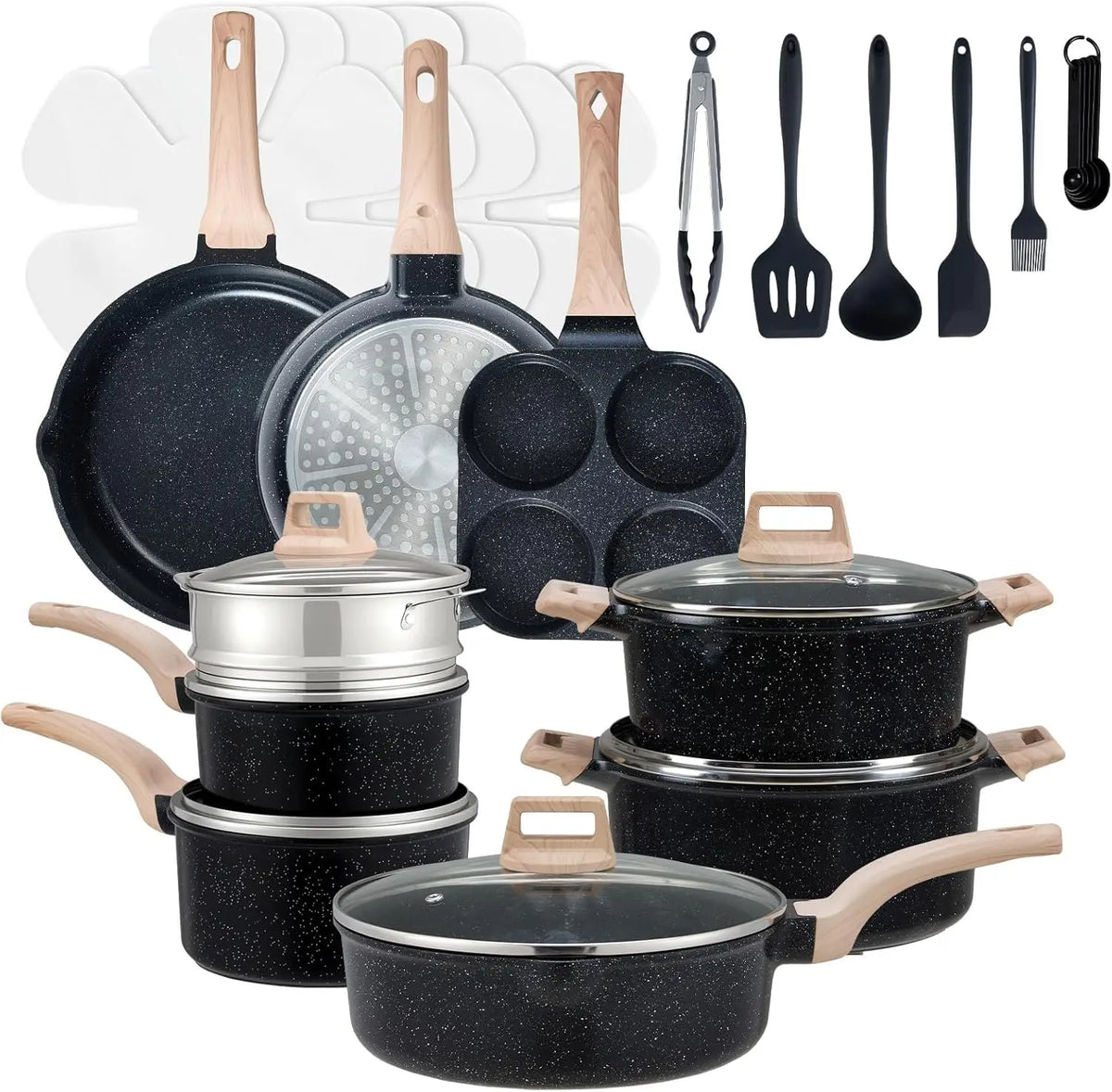 25-Piece Nonstick Cookware Set, Induction Compatible