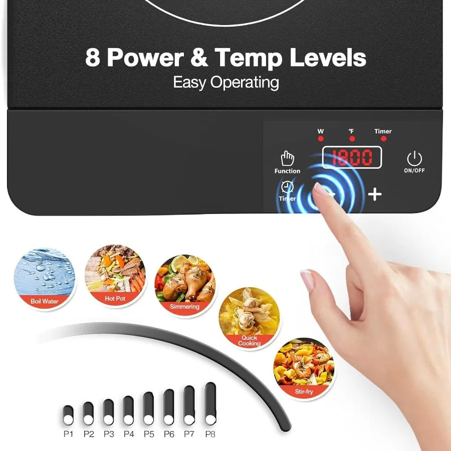 Portable Induction Cooktop 1800W with 10 Inch Fry Pan
