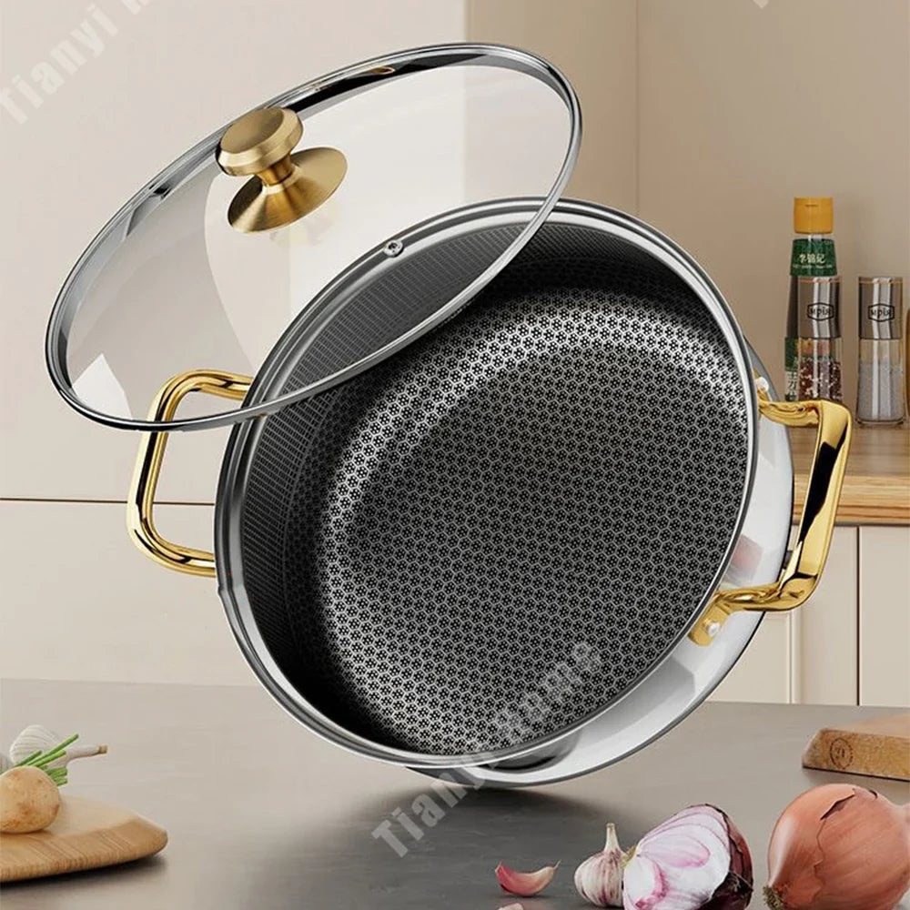 Stainless Steel Frying Pan Non-stick Soup Pot