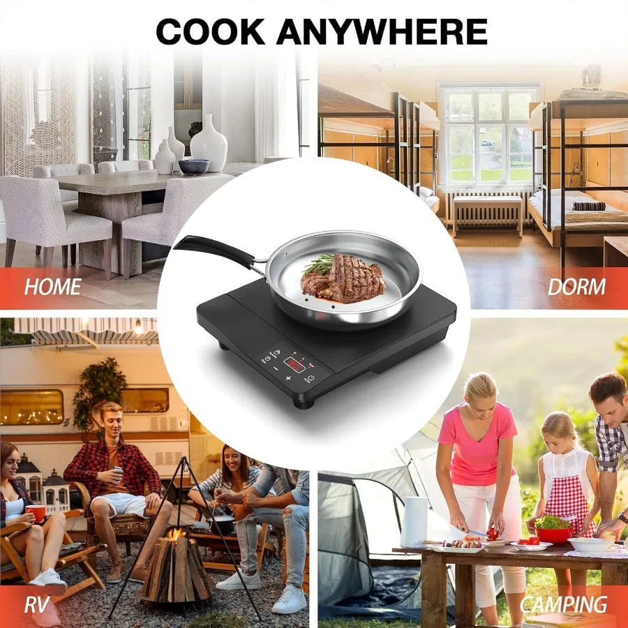 Portable Induction Cooktop 1800W with 10 Inch Fry Pan