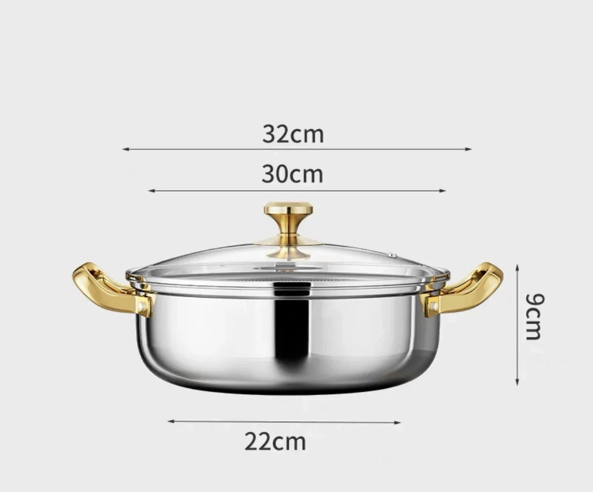 Stainless Steel Frying Pan Non-stick Soup Pot