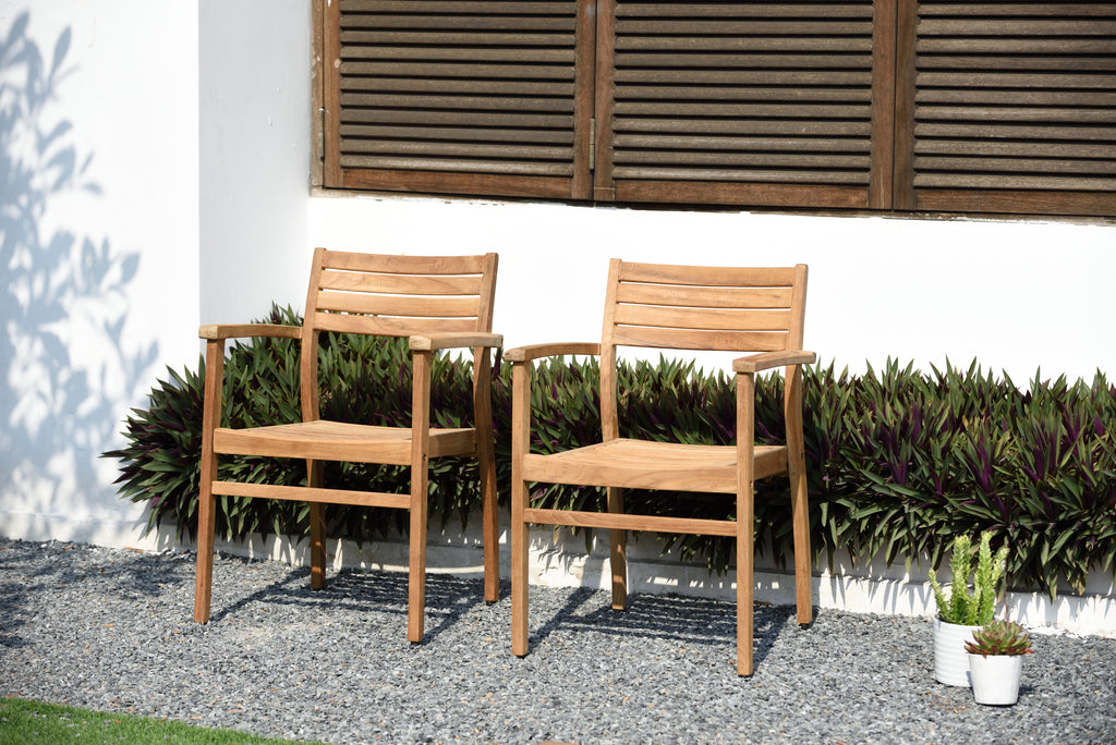 Certified Teak Wood Outdoor Patio Extendable Dining Set