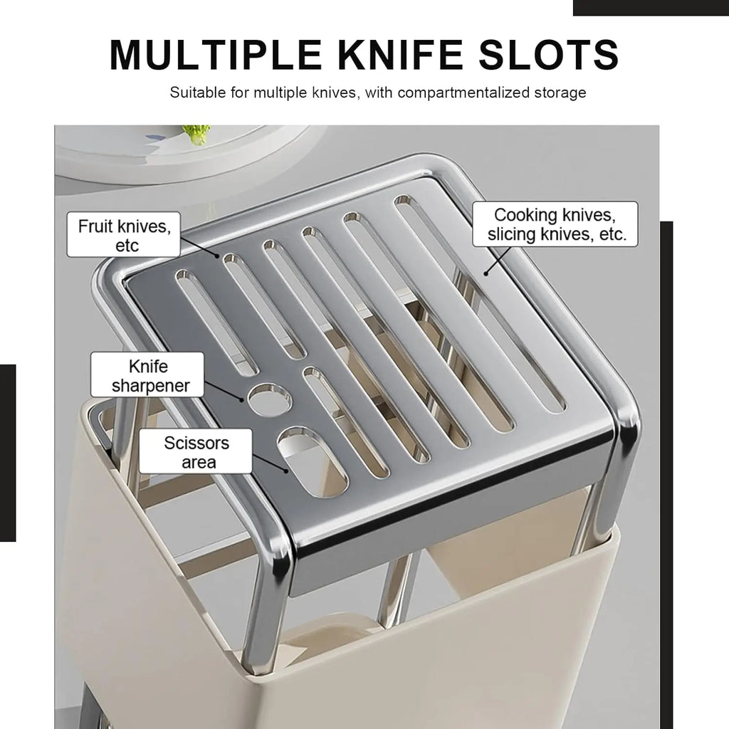 Knife Block with Drain Tray, Knife Holder without Knives