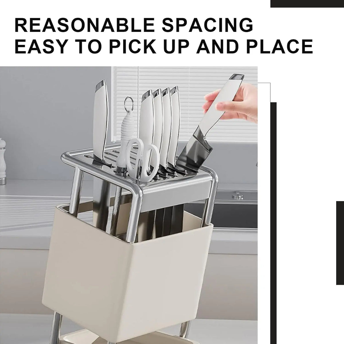 Knife Block with Drain Tray, Knife Holder without Knives