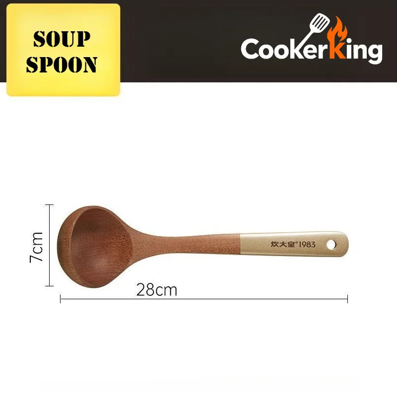 Ebony Wood Spatula and Spoon Set for Kitchen