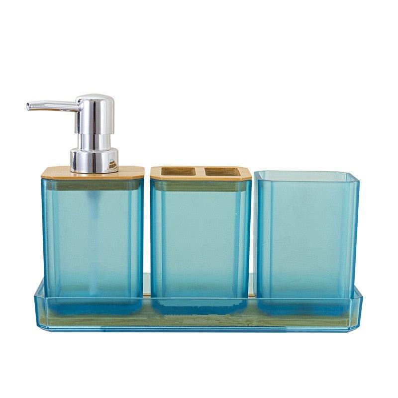 Bamboo Bathroom Accessories Set