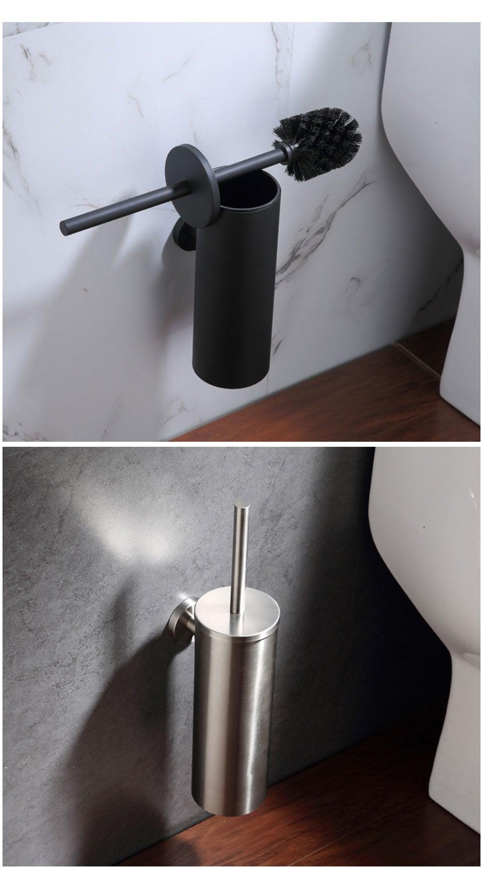 Toilet Brush Holder Matt Black  Stainless Steel