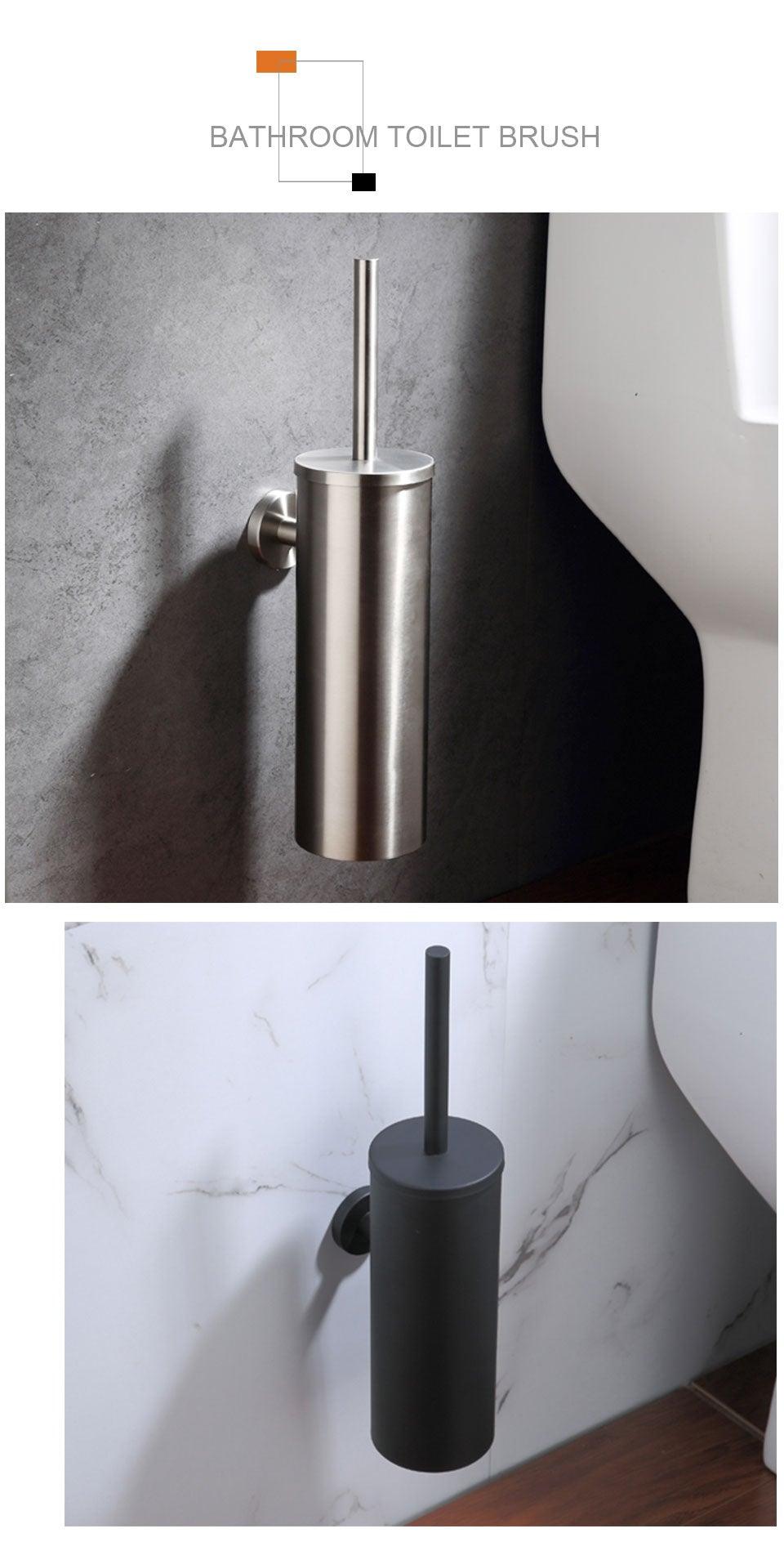 Toilet Brush Holder Matt Black  Stainless Steel