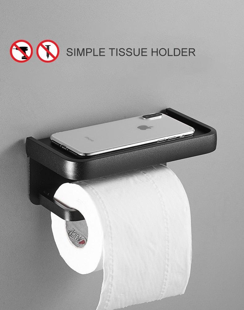 Black Stainless Steel Toilet Paper Holder