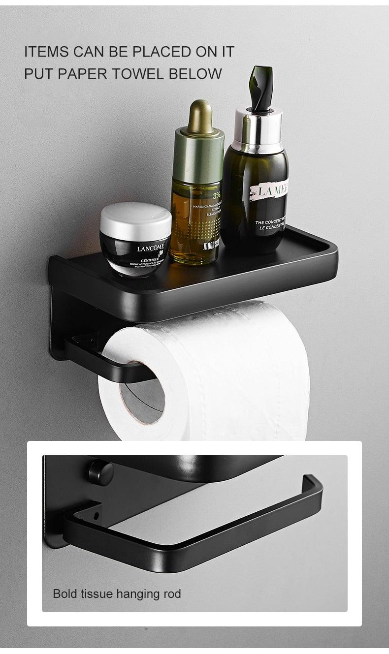 Black Stainless Steel Toilet Paper Holder