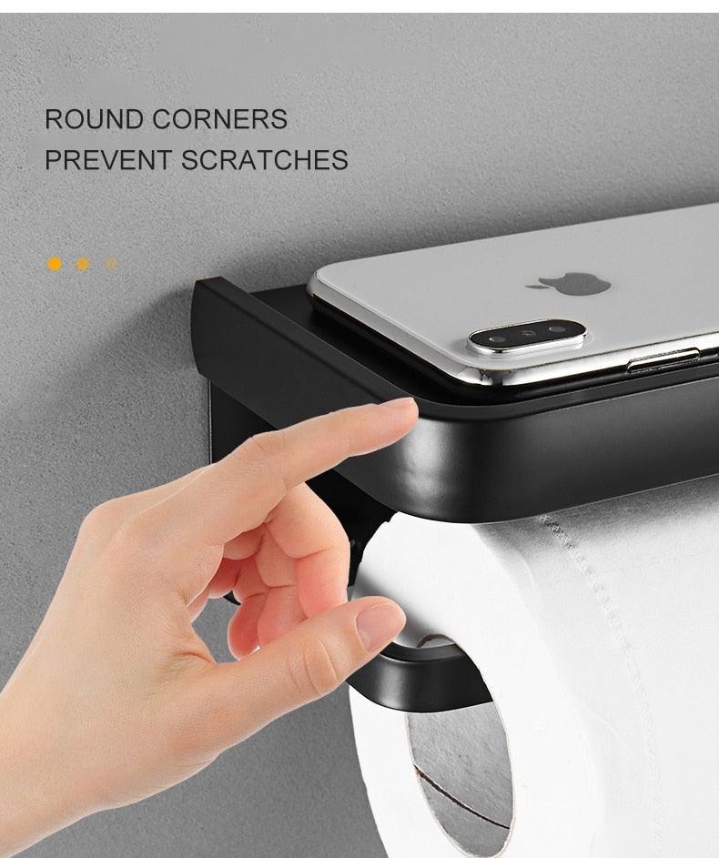 Black Stainless Steel Toilet Paper Holder