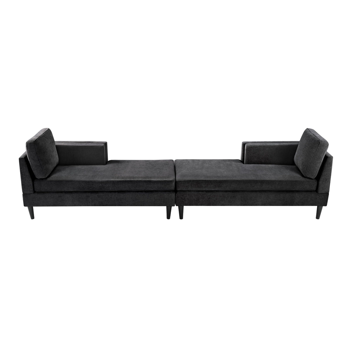 Chaise Lounge Sofa Bed With Dual Layer Armrests