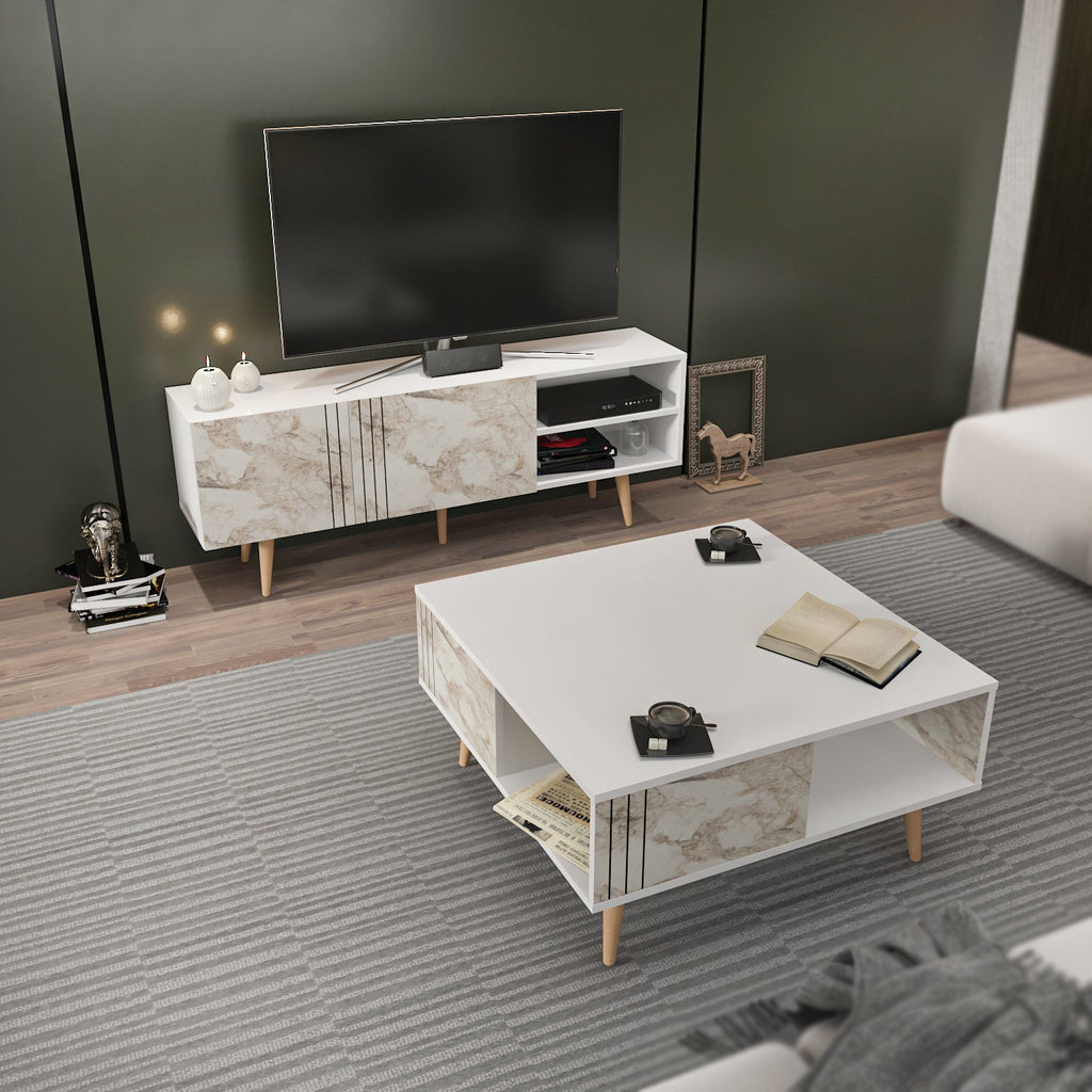 Modern Living Room Furniture Set – Coffee Table &amp; TV Stand