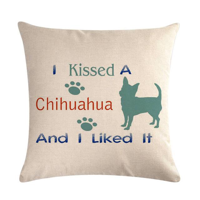 Pet Dog Elegant Design Linen Cotton Throw Pillow