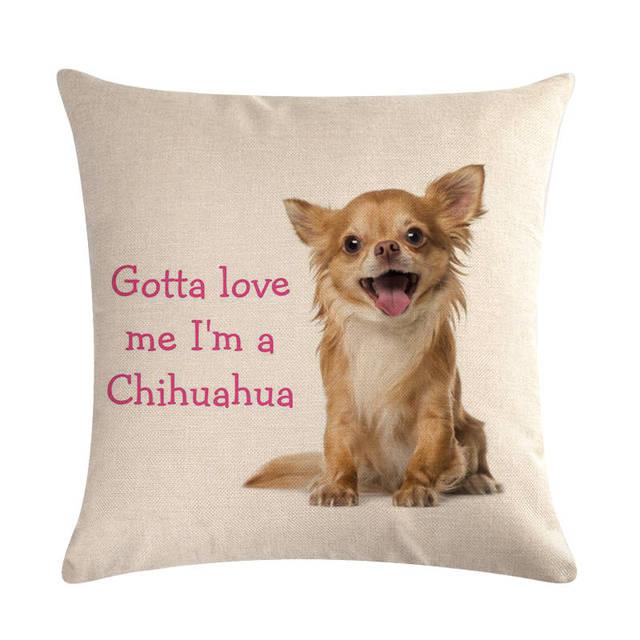 Pet Dog Elegant Design Linen Cotton Throw Pillow