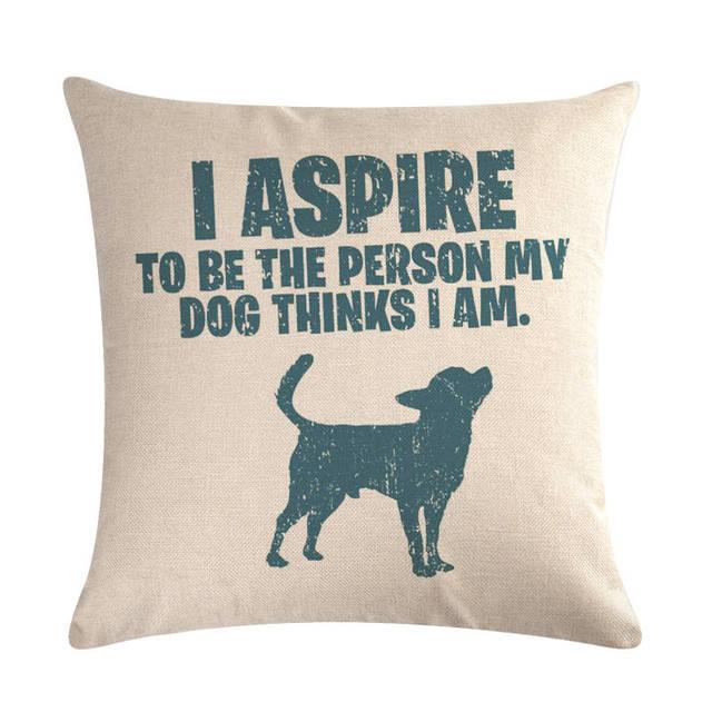 Pet Dog Elegant Design Linen Cotton Throw Pillow