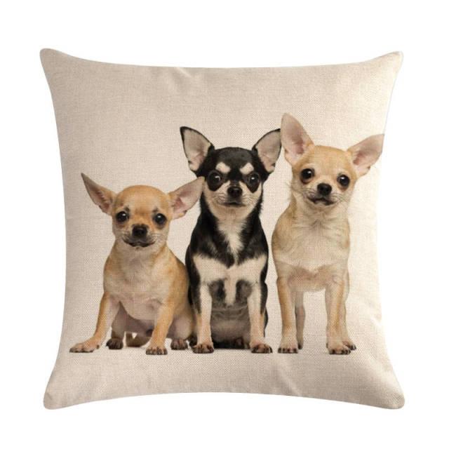 Pet Dog Elegant Design Linen Cotton Throw Pillow