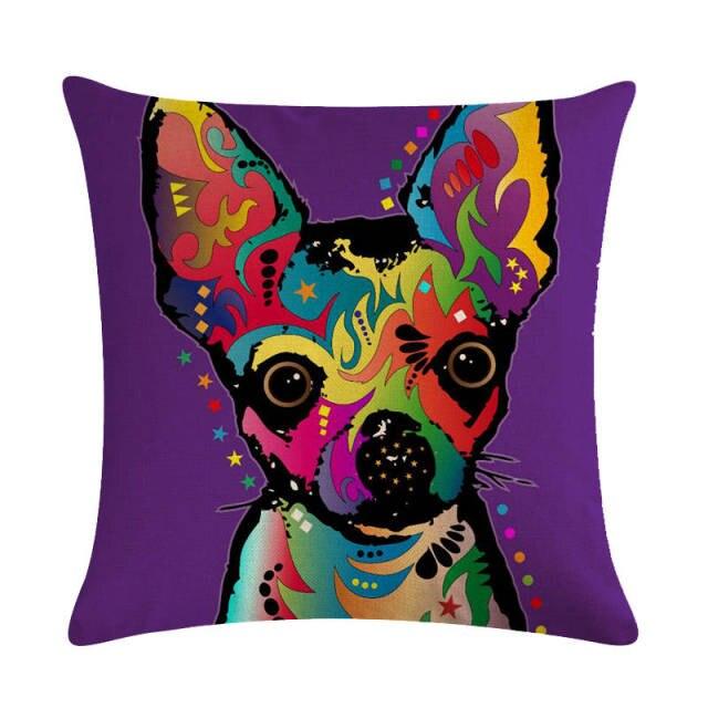 Pet Dog Elegant Design Linen Cotton Throw Pillow