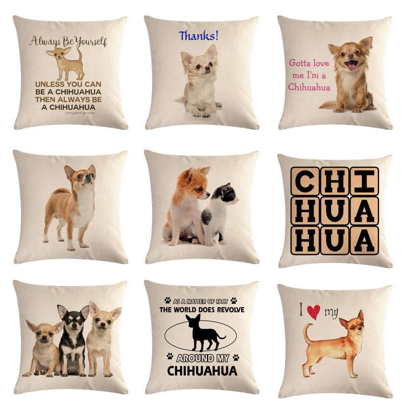 Pet Dog Elegant Design Linen Cotton Throw Pillow