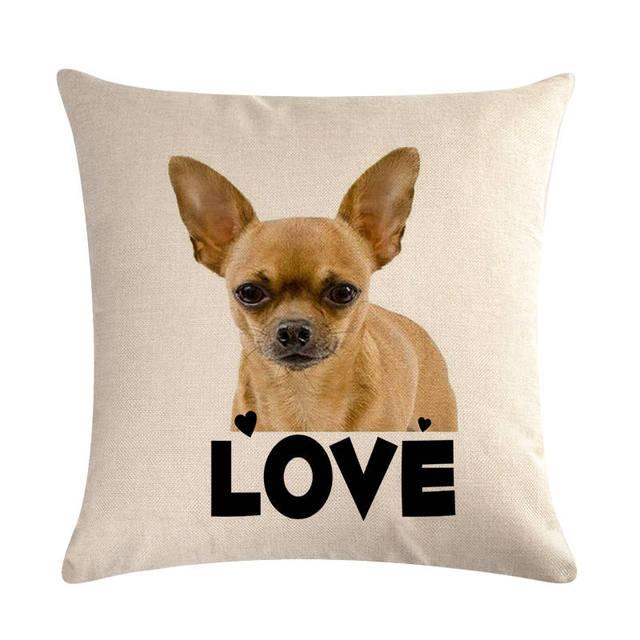 Pet Dog Elegant Design Linen Cotton Throw Pillow