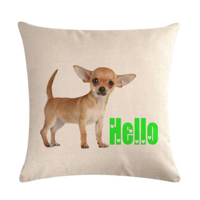 Pet Dog Elegant Design Linen Cotton Throw Pillow