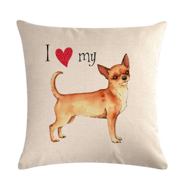 Pet Dog Elegant Design Linen Cotton Throw Pillow