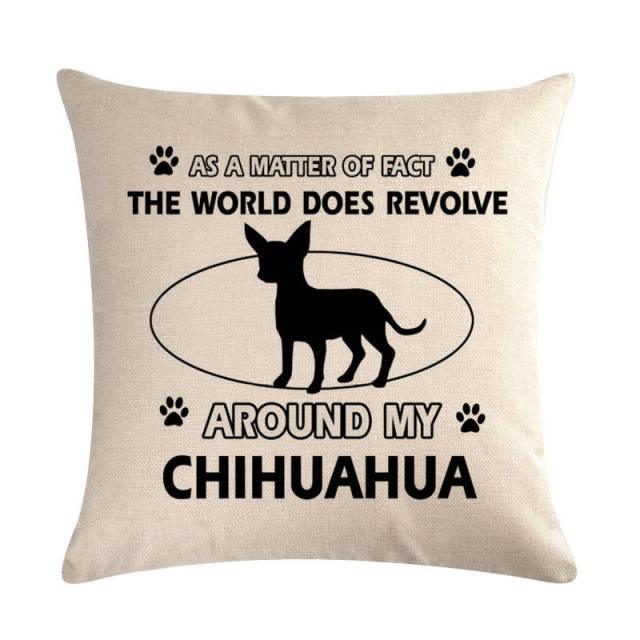 Pet Dog Elegant Design Linen Cotton Throw Pillow