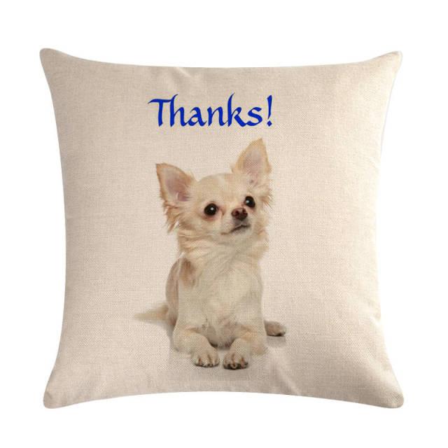 Pet Dog Elegant Design Linen Cotton Throw Pillow