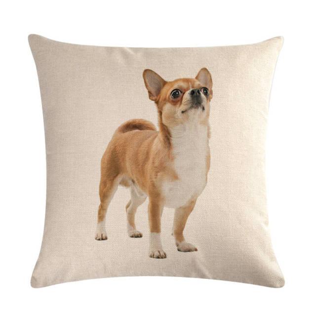 Pet Dog Elegant Design Linen Cotton Throw Pillow