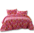 DaDa Bedding Lovely Pop of Colors Reversible Quilted Bedspread Set