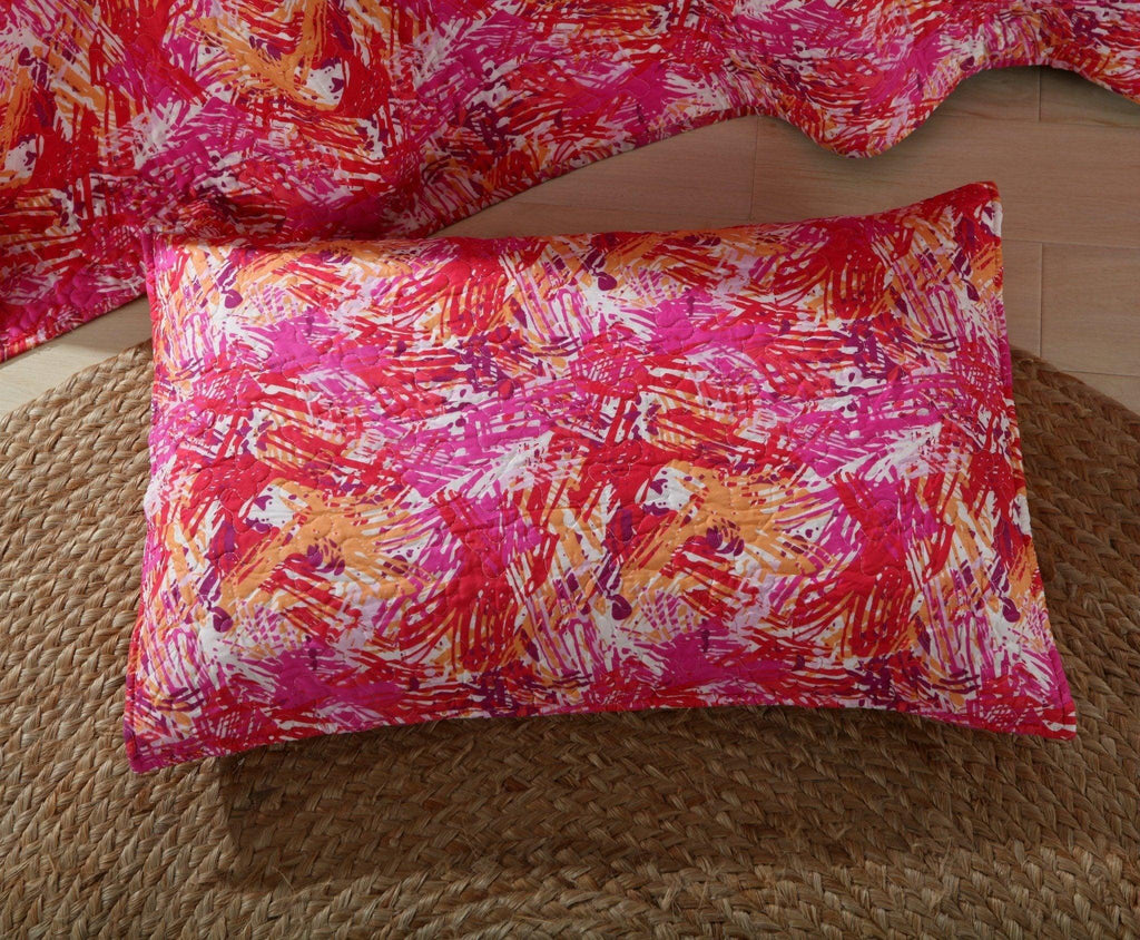 DaDa Bedding Lovely Pop of Colors Reversible Quilted Bedspread Set