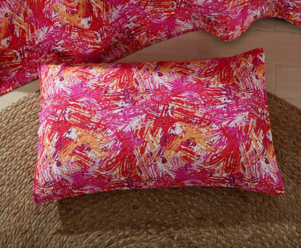DaDa Bedding Lovely Pop of Colors Reversible Quilted Bedspread Set