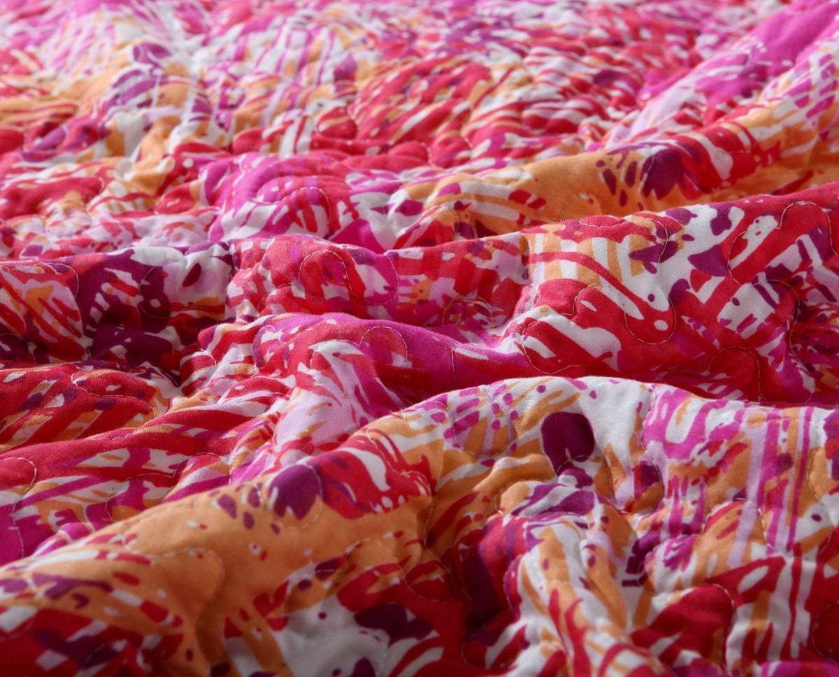 DaDa Bedding Lovely Pop of Colors Reversible Quilted Bedspread Set