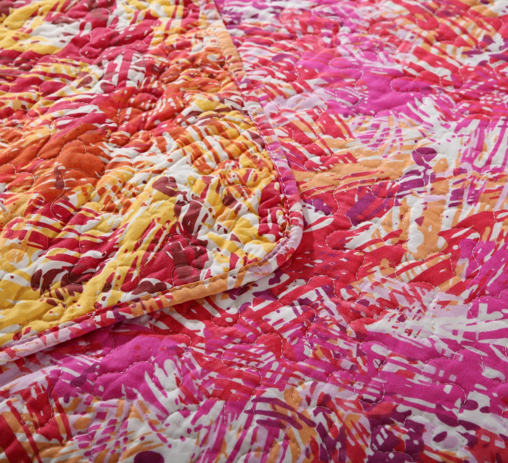 DaDa Bedding Lovely Pop of Colors Reversible Quilted Bedspread Set