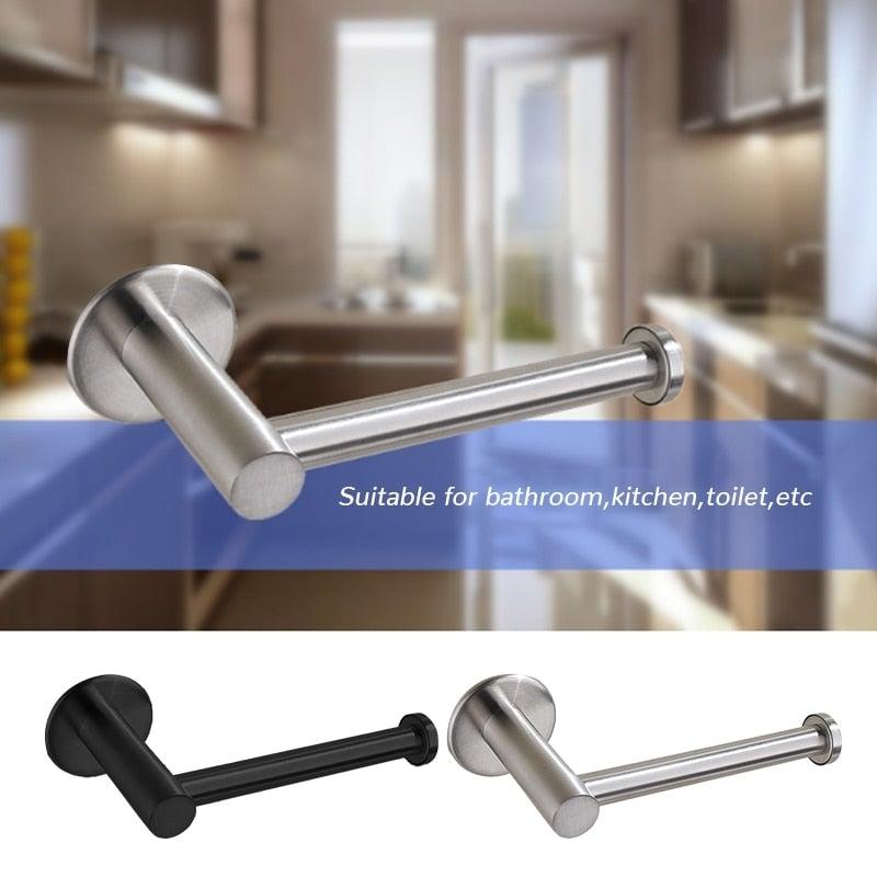 Steel Toilet Roll Paper Holder Organizers Bar Towel Ring Rail Rack