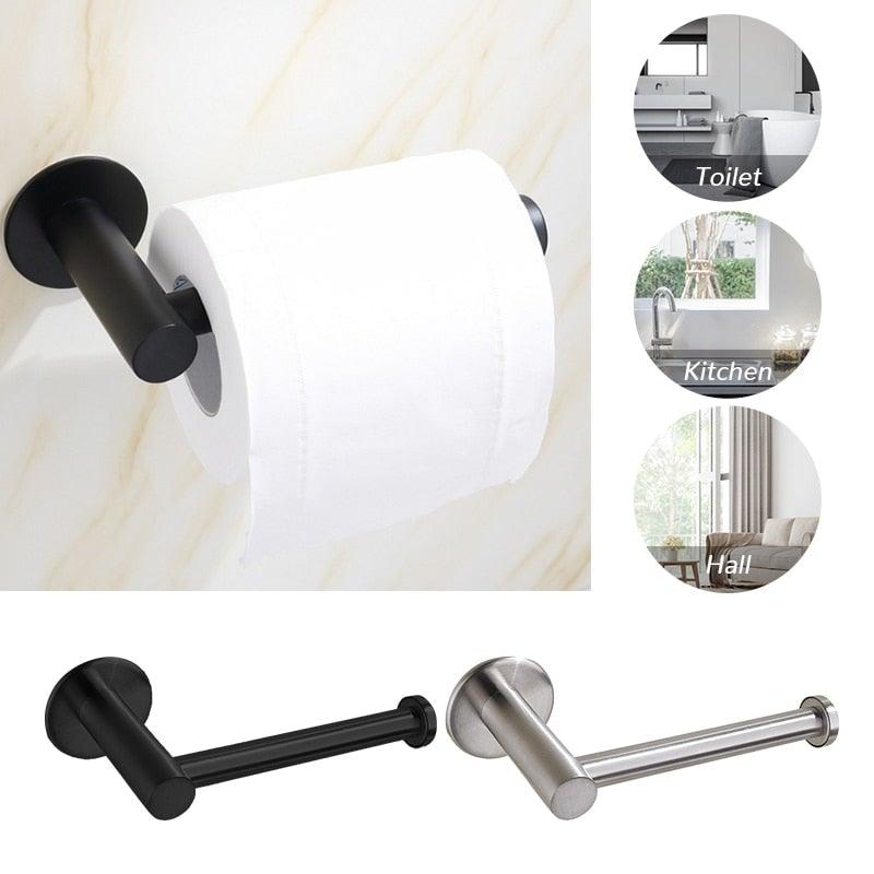 Steel Toilet Roll Paper Holder Organizers Bar Towel Ring Rail Rack