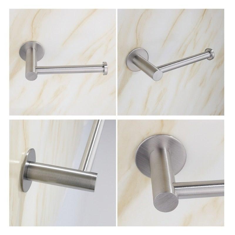 Steel Toilet Roll Paper Holder Organizers Bar Towel Ring Rail Rack