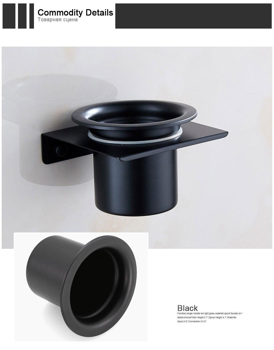 Stainless Steel Toilet Brush Holder Black