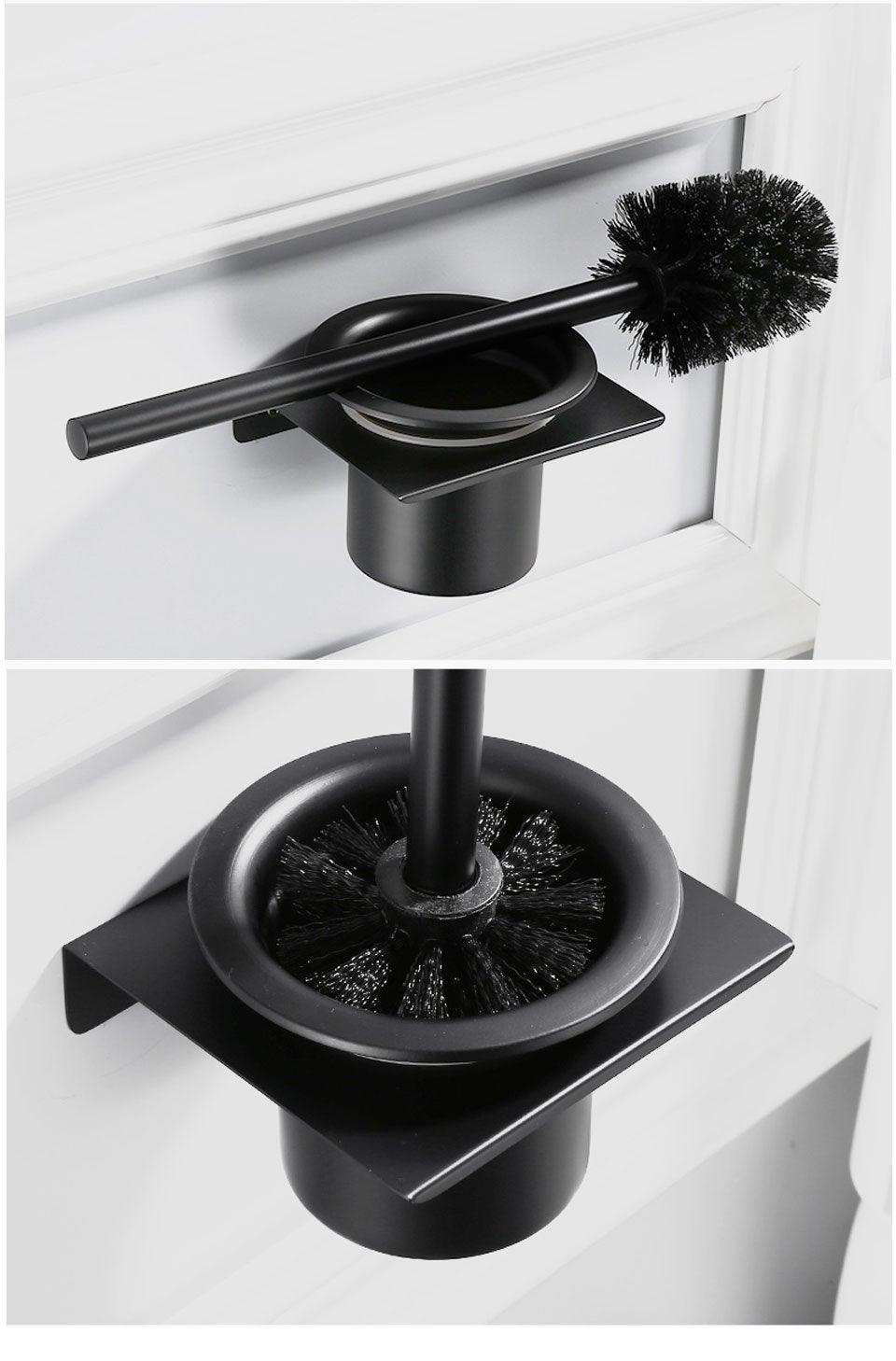 Stainless Steel Toilet Brush Holder Black
