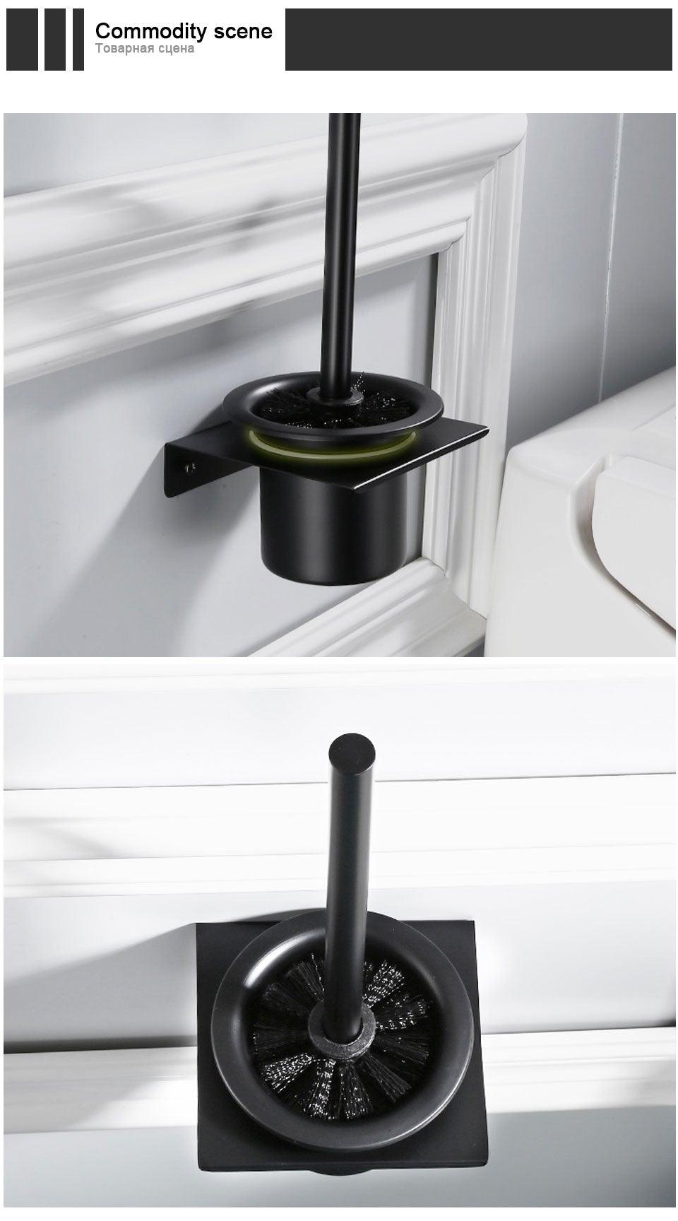 Stainless Steel Toilet Brush Holder Black