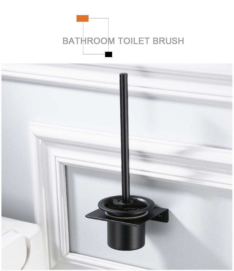 Stainless Steel Toilet Brush Holder Black