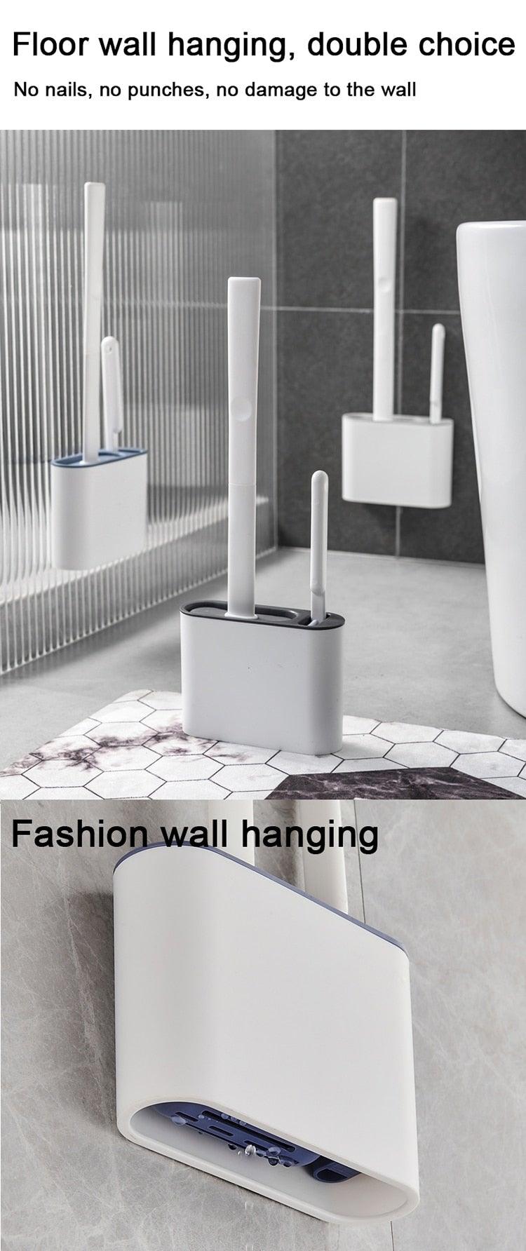 Wall Hanging Toilet Brush with Holder Set