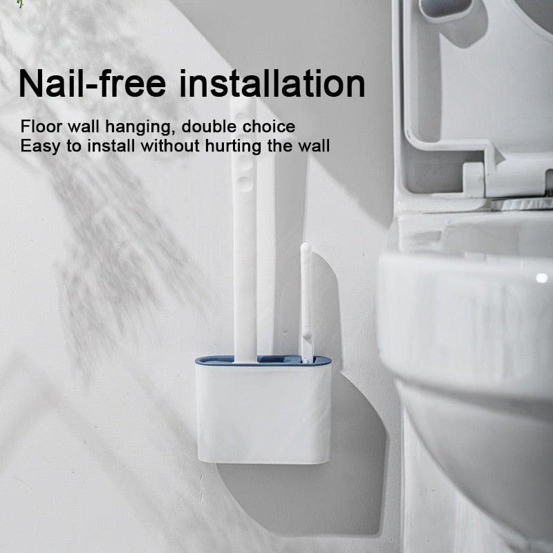 Wall Hanging Toilet Brush with Holder Set