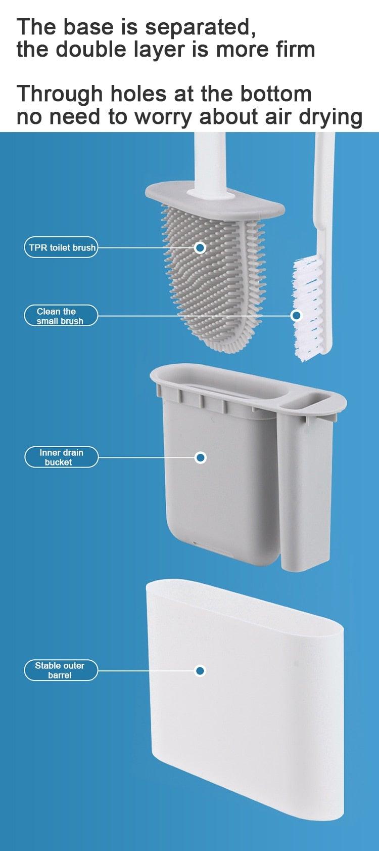 Wall Hanging Toilet Brush with Holder Set